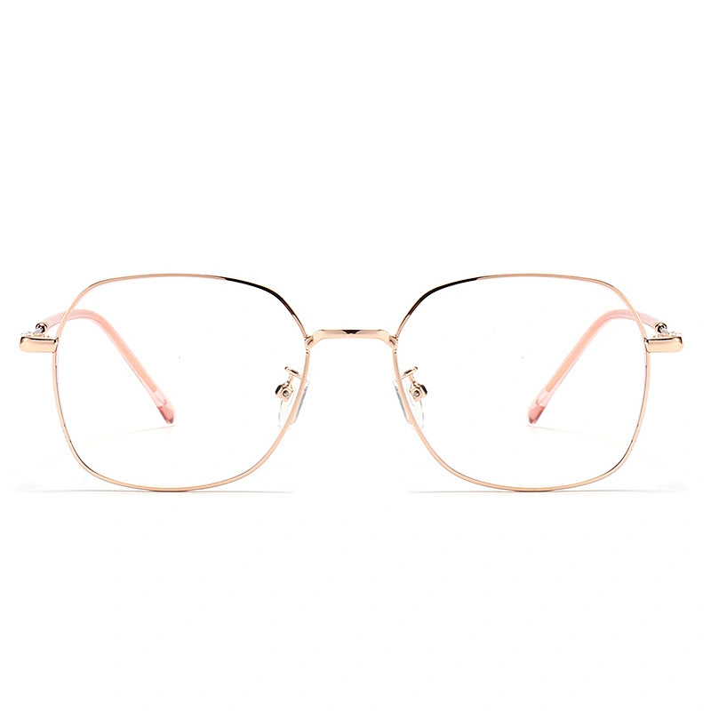 Vintage Metal Optical Glasses Polarized Clear Lenses Rose Gold Frame