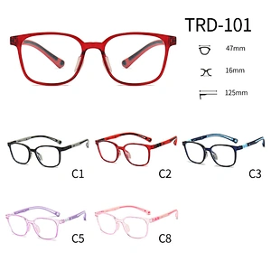 Oblong Optical Glasses for Kids Transparent Nose Pad TPE Eyeglasses for Screen