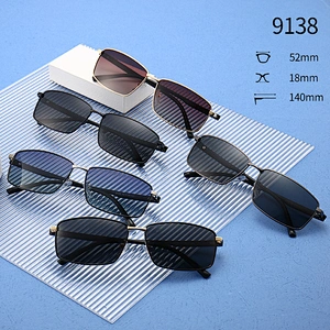 Men's Driving Sunglasses Polarized Lenses UV400 Protection Metal Rectangle