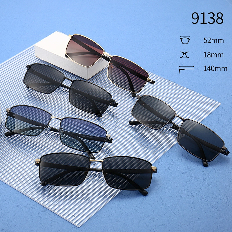 Men's Driving Sunglasses Polarized Lenses UV400 Protection Metal Rectangle