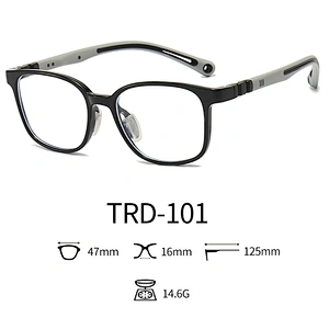 Oblong Optical Glasses for Kids Transparent Nose Pad TPE Eyeglasses for Screen