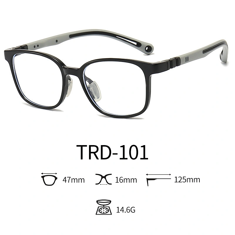 Oblong Optical Glasses for Kids Transparent Nose Pad TPE Eyeglasses for Screen