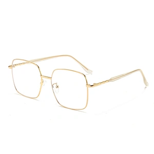 Square Frame Metal Optical Glasses Vintage Style Gold Eyeglasses