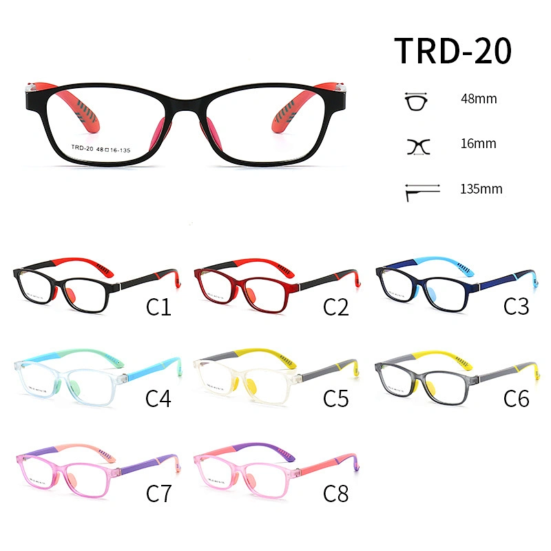 Cute Optical Glasses for Kids TR90 & TPEE Two Tones Blue Light for Computer