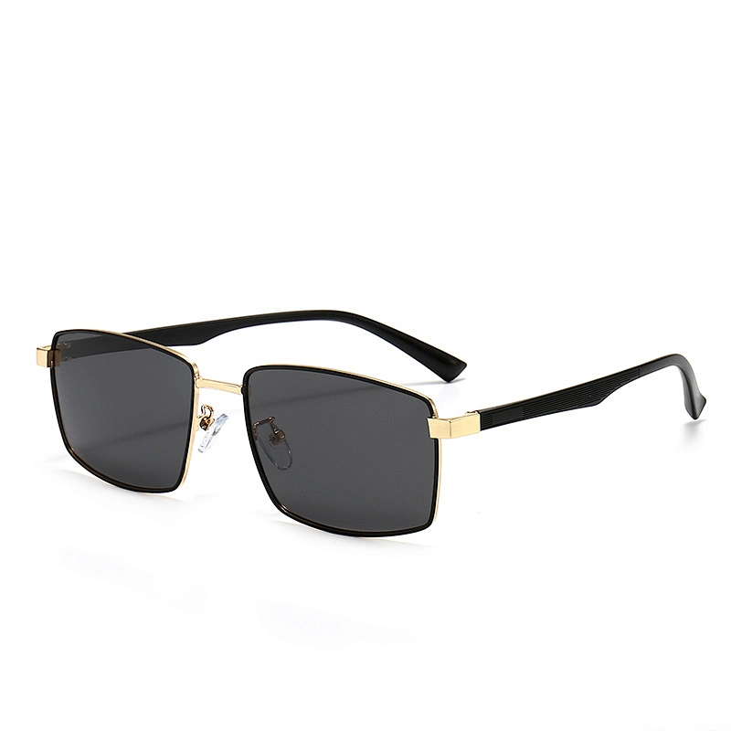 Metal Sunglasses for Women and Men Rectangle Frame Polarized Lenses TR90 Temple