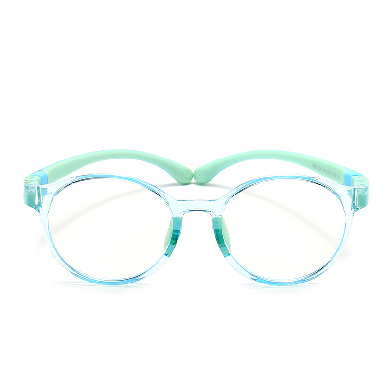 Round Plastic Kids Optical Glasses Two Tones PC Lenses TR90 Temple for Gaming