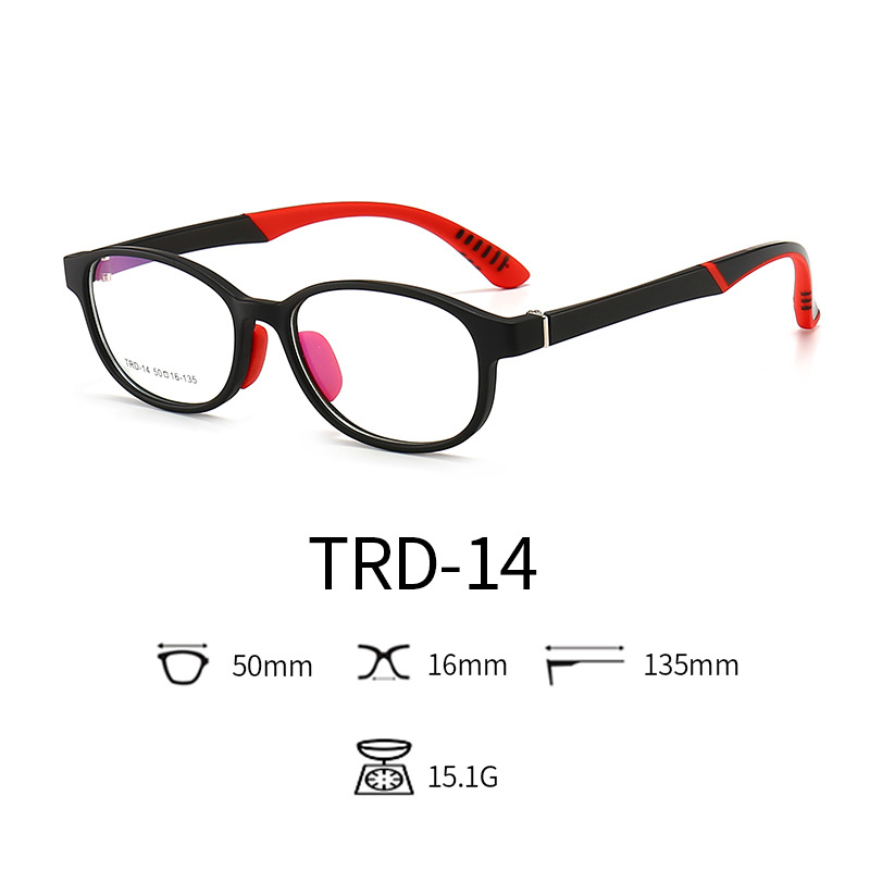 Two Tone Optical Glasses for Teenagers Black Temple Cute Eyeglasses