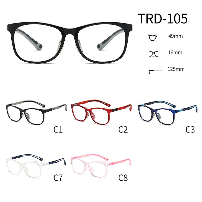 Cute Students Optical Glasses Two Times Injection Temple Classic Square Frame