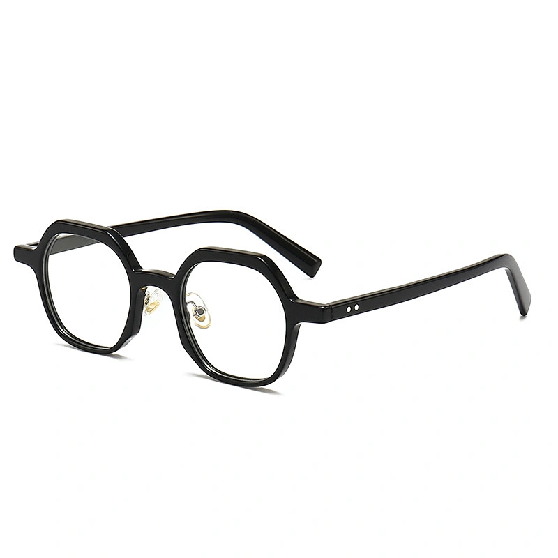 Non Breakable Acetate Optical Glasses with Hexagon Frame PC Lenses