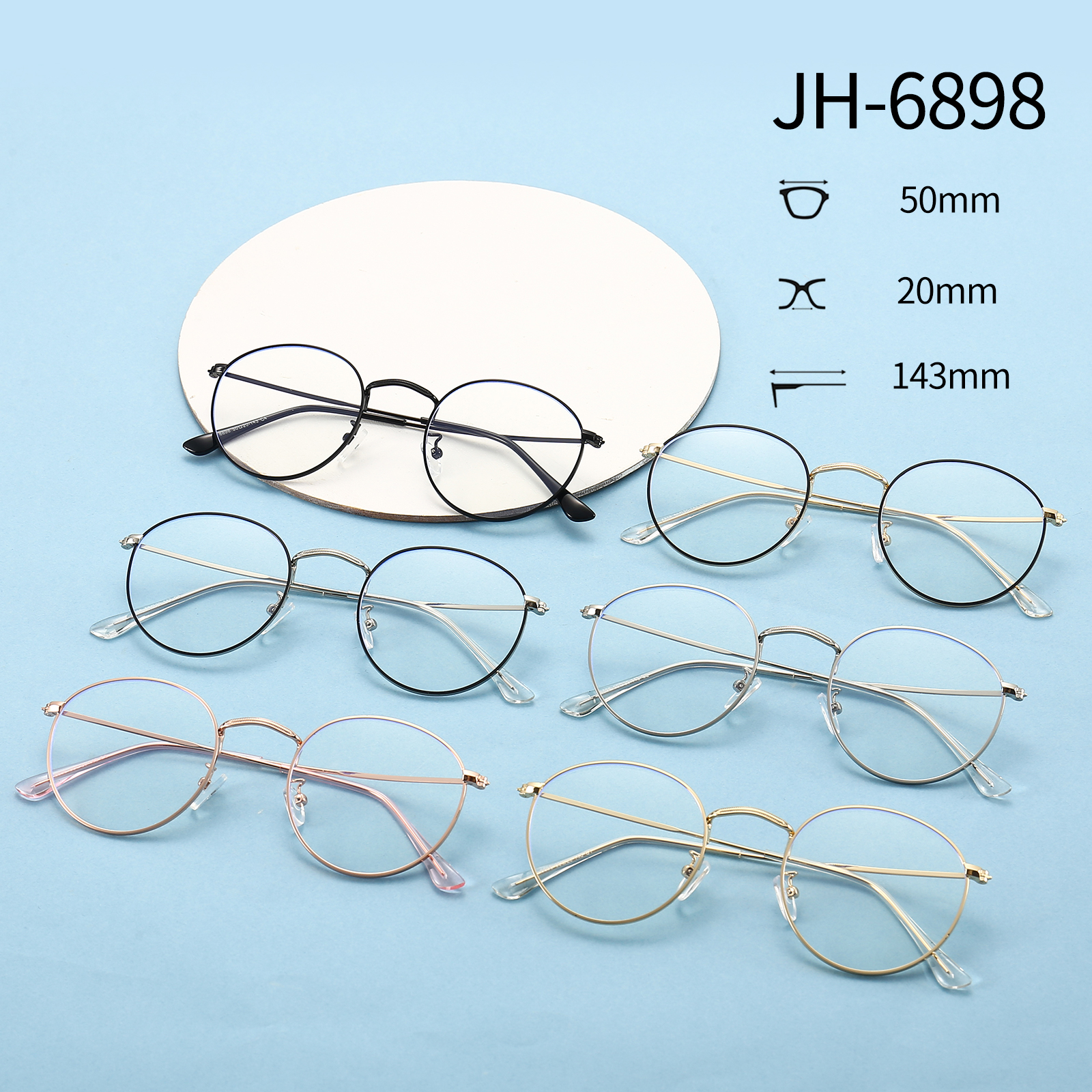 bulk metallic round glasses