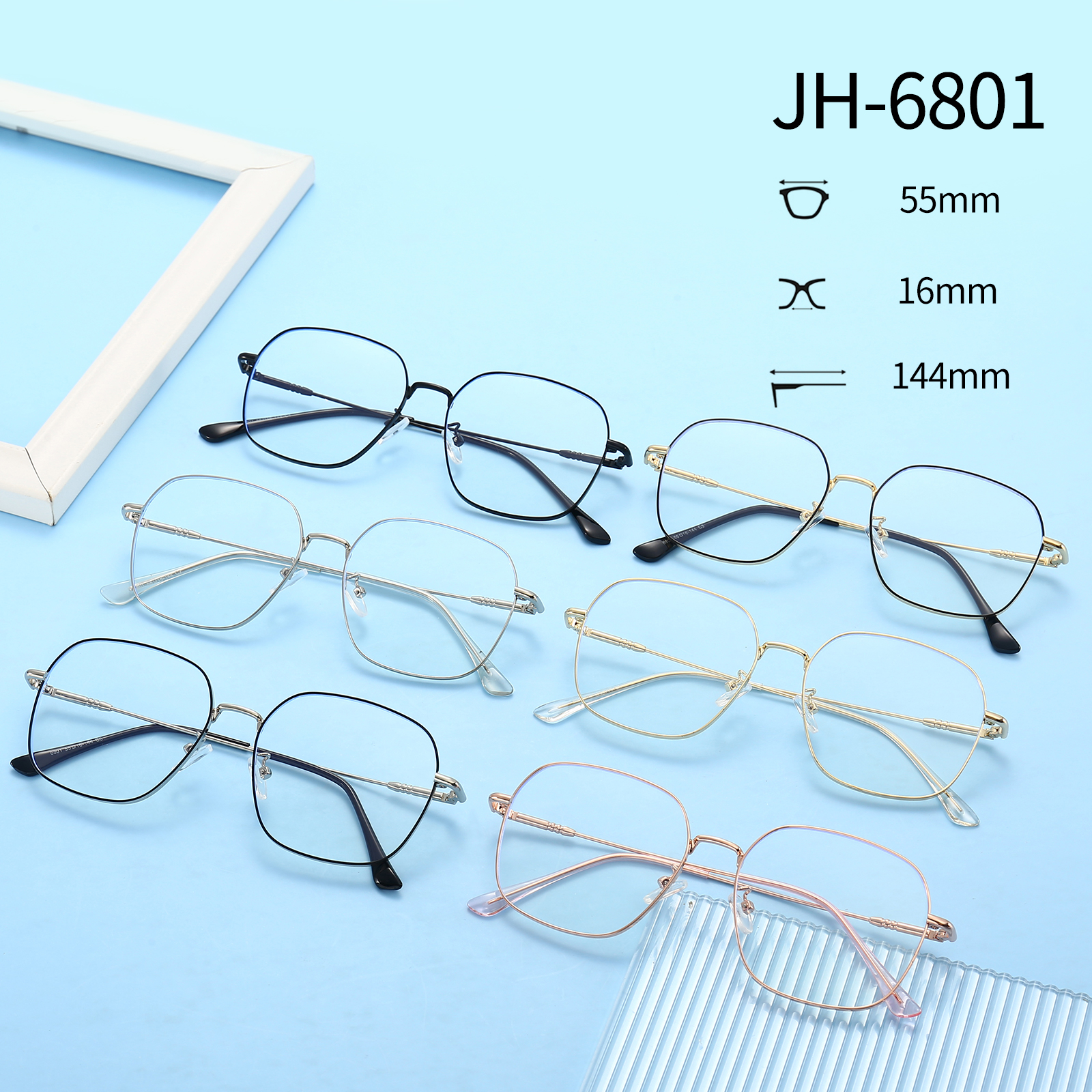 black square frame glasses