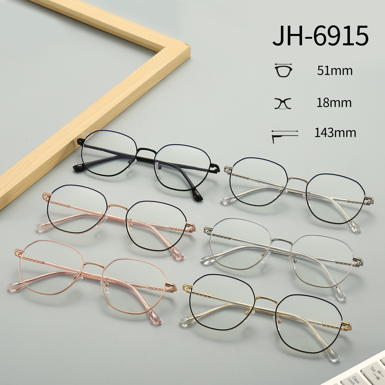 thin metal frame optic eyeglasses
