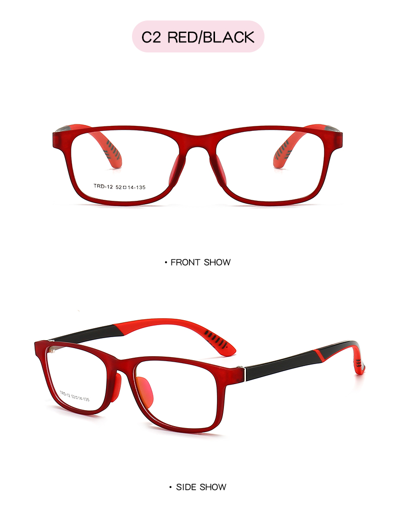 oversized red frame glasses