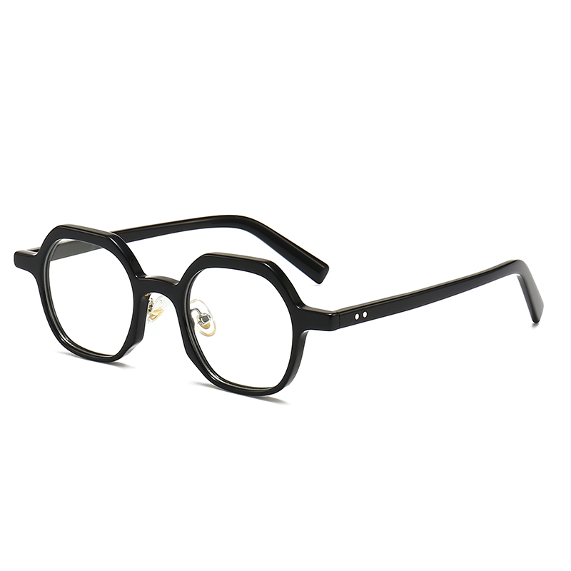 black retro glasses