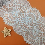 18cm New popular  nylon and spandex elastic eyelash lace trim bridal flower design lace fabric for underwear bra