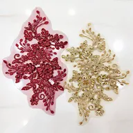 K1031 Luxury French African Bridal Wedding Beads Sequin Mesh Embroidery Tulle Lace Fabric Applique