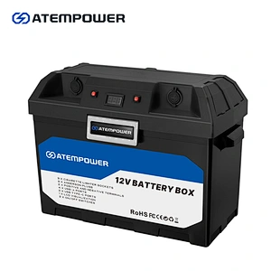 ATEM POWER Waterproof Plastic Camping Lead Acid Lifepo4 12V Battery Box