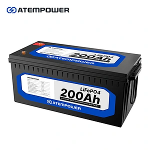 ATEM POWER Deep Cycle Marine 4WD Portable 12V 200Ah LiFePO4 Lithium Battery
