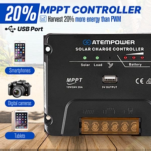 ATEM POWER 12V Mono RV Caravan Camping MPPT Lightweight 200W Folding Solar Panel Kit