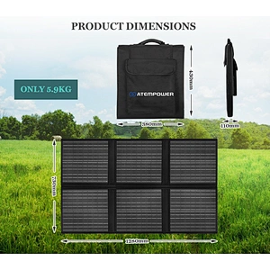 ATEM POWER 120W 12V/18V Mono Portable Folding Solar Panel Blanket Kit with MPPT Controller