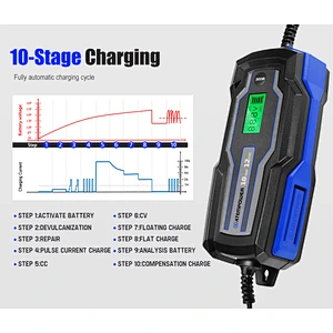 ATEM POWER 10A 6V/12V Automatic AGM GEL Car Truck Boat Motorcycle Smart Battery Charger