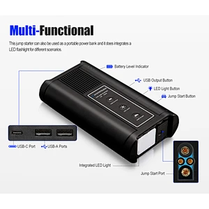 ATEM POWER 12V 16000mAh Portable Multi-functional Car Emergency Jump Starter