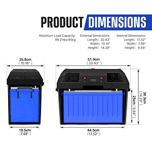 ATEM POWER Built-in 500W Invert Dc to Ac 110-240V Waterproof 12V Camping Portable Battery Box