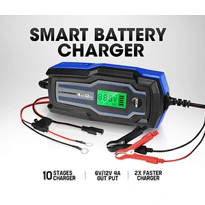ATEM POWER 4A 6V/12V Automatic SLA AGM Car Truck Boat Motorcycle Smart Battery Charger