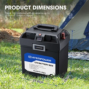 ATEM POWER 12V AGM Camping Portable Quick Charger Battery Box for Trailer RV