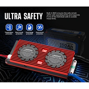 ATEM POWER Lightweight Deep Cycle BMS Safety 4WD 12V 150Ah LiFePO4 Lithium Iron Phosphate Battery