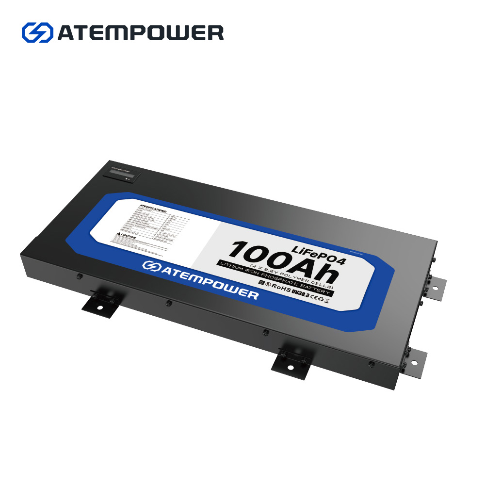 ATEM POWER 12v 100ah Slimline Lifepo4 Lithium Ion Battery fpr RV