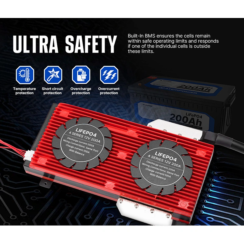 ATEM POWER Deep Cycle Marine 4WD Portable 12V 200Ah LiFePO4 Lithium Battery