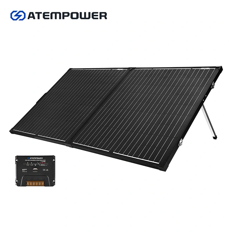 ATEM POWER 12V Mono RV Caravan Camping MPPT Lightweight 160W Folding Solar Panel Kit