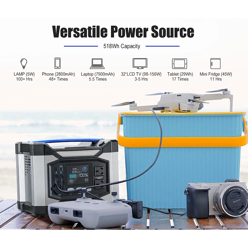 ATEM POWER 110V 220V 500W Outdoor Camping Battery Charger Portable Power Station