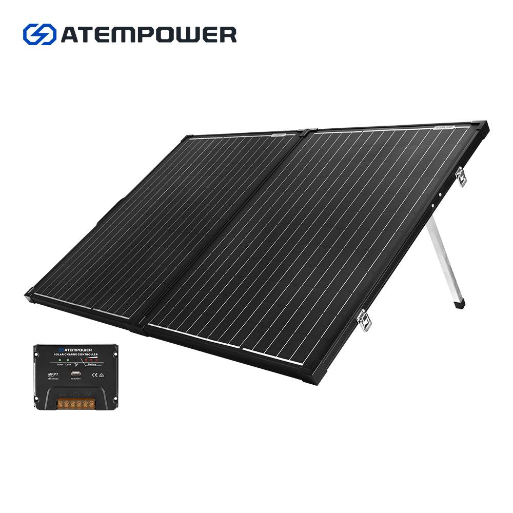 ATEM POWER 12V Mono RV Caravan Camping MPPT Lightweight 200W Folding Solar Panel Kit