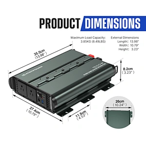 ATEM POWER 1500W 12V To 120V/230V DC to AC Car Caravan Camping Boat Pure Sine Wave Power Inverter