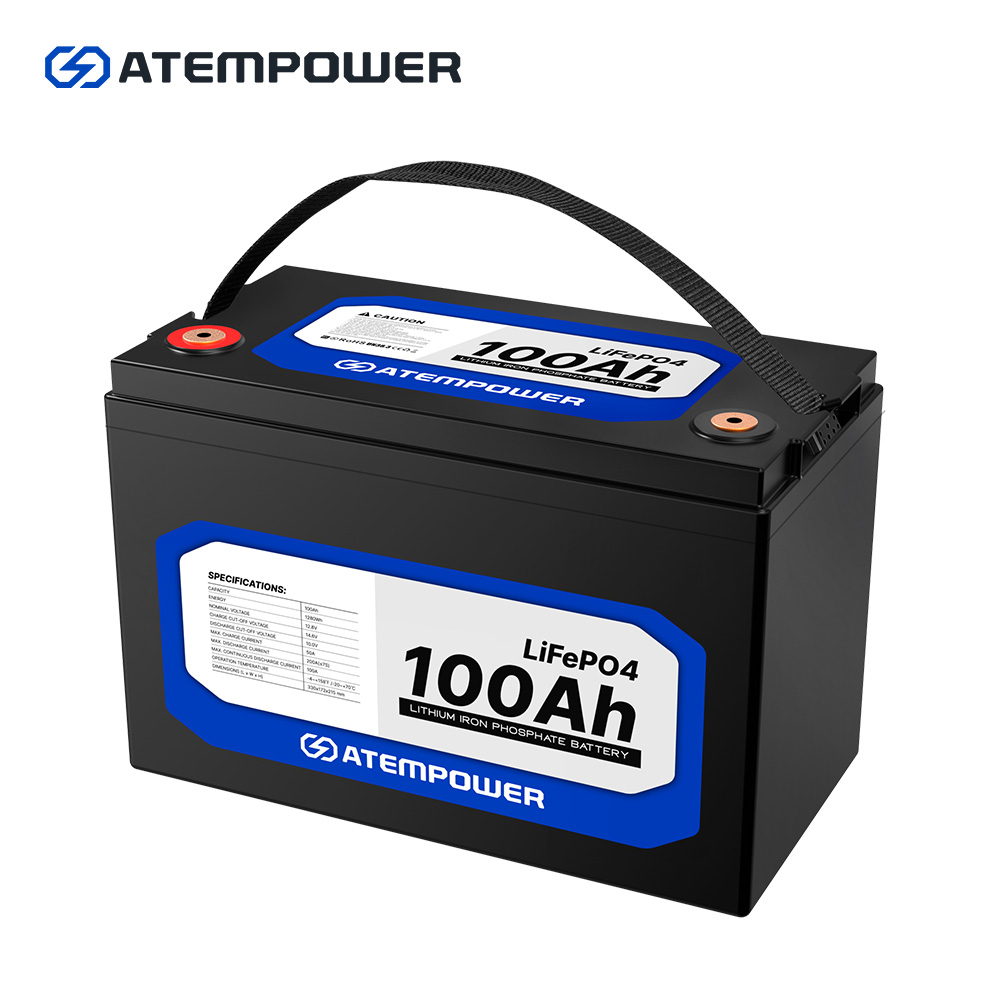 ATEM POWER Deep Cycle Marine RV 4WD 12V 100Ah LiFePO4 Lithium Battery