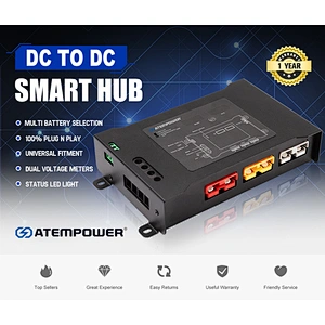 ATEM POWER Black DC to DC Dual Charger Smart Hub with Anderson Plug