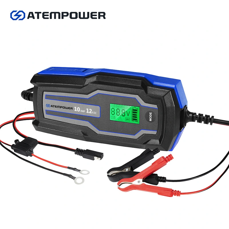 ATEM POWER 10A 6V/12V Automatic AGM GEL Car Truck Boat Motorcycle Smart Battery Charger