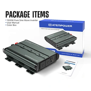 ATEM POWER 1500W 12V To 120V/230V DC to AC Car Caravan Camping Boat Pure Sine Wave Power Inverter