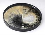 antique round mirror tray