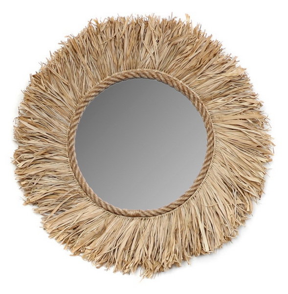 Raffia grass mirror