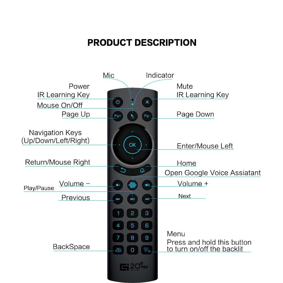 bluetooth air voice mouse for android box