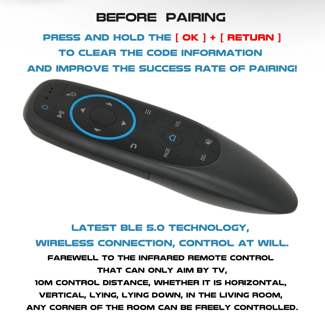 IR Learning Bluetooth Air Mouse Remote Control