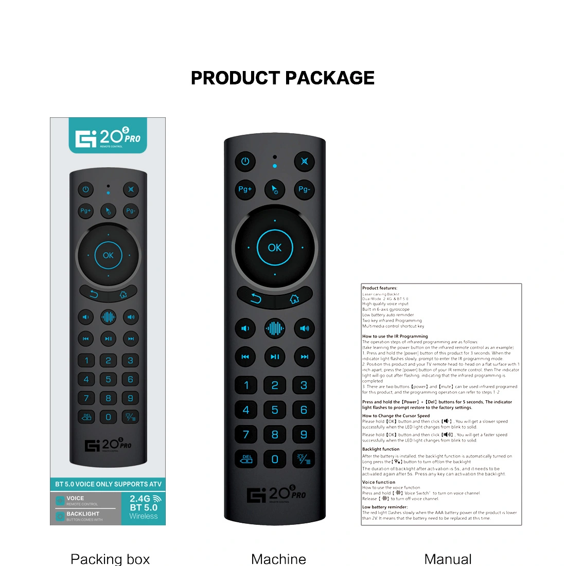 bluetooth air mouse package