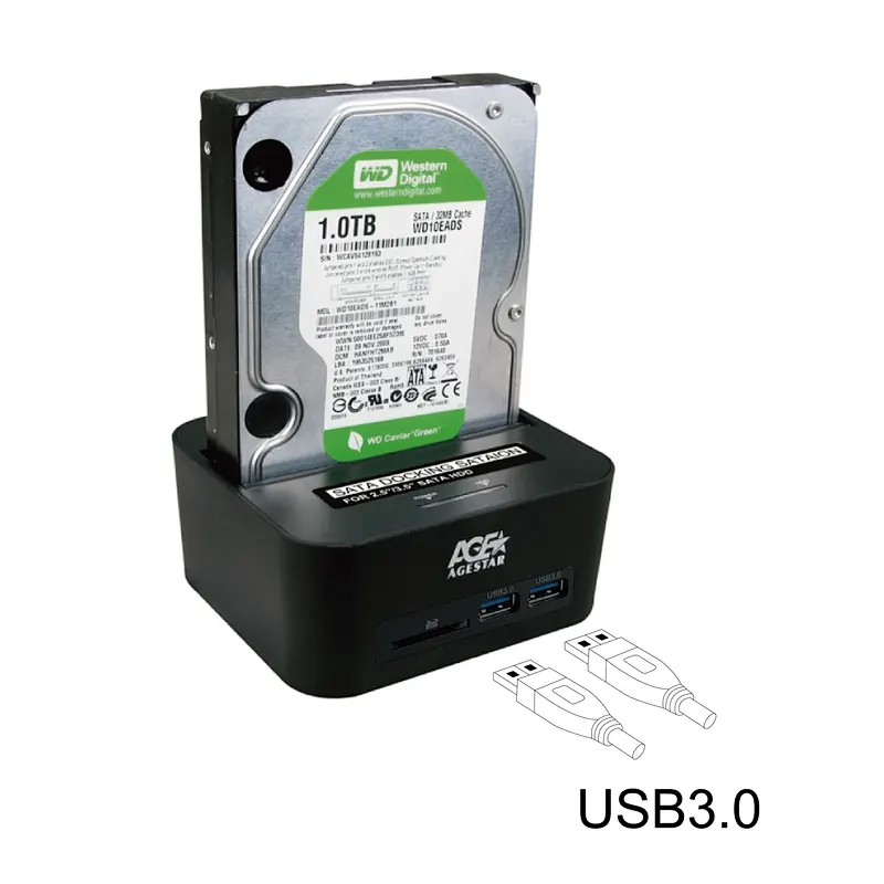 С USB 3.0 хаб+SD картридер  HDD 6G Стыковочное устройство