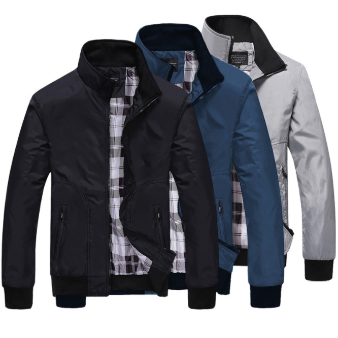 Fashion Spring Men's Jackets Solid Coats Male Casual Stand Collar Outerdoor Jacket