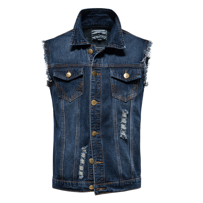 Denim High Quality Man Simple Casual Blue Denim Coat Men's Large Size Jean Coats