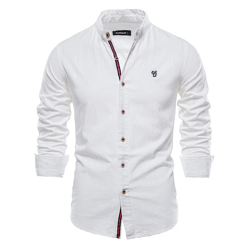 Linen Shirts Men Casual Long Sleeve Shirt for Man Soft Breathable Shirts