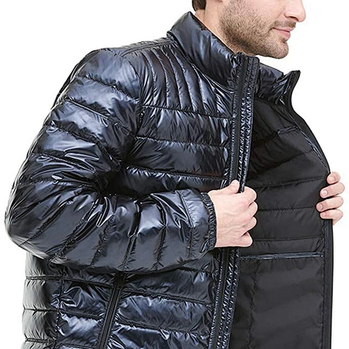OEM Custom Padded Bubble Coat Puffer Hooded Shiny Mens Winter Jacket